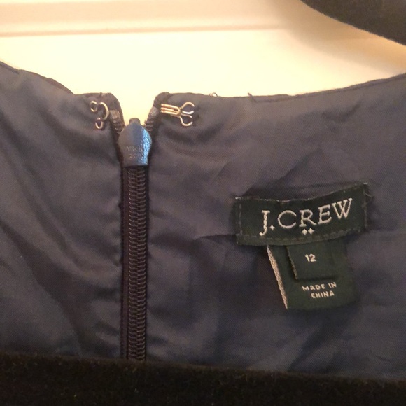 Navy white large polkadot Jcrew dress size 12 - Picture 3 of 4